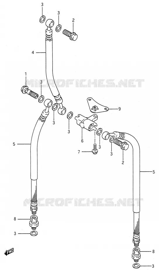 FRONT REMSLANG Suzuki MOTO 600 GSX-F 1992  GSX600FN(E28)