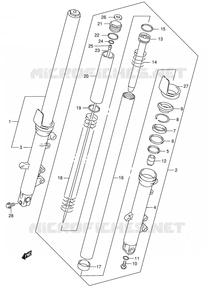 FRONT SCHOKDEMPER Suzuki MOTO 600 GSX-F 2004  GSX600FK4(E2)