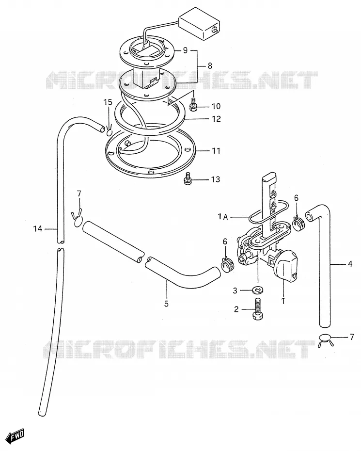 FUEL COCK (MODELE L/M/N/P/R/S/T) Suzuki MOTO 600 GSX-F 1989  GSX600FU2K(E28)