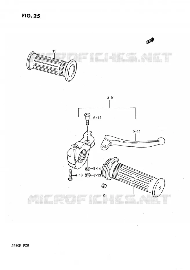 HANDGRIPS - LEVERS Suzuki MOTO 50 JR 1986  JR50G(P28)