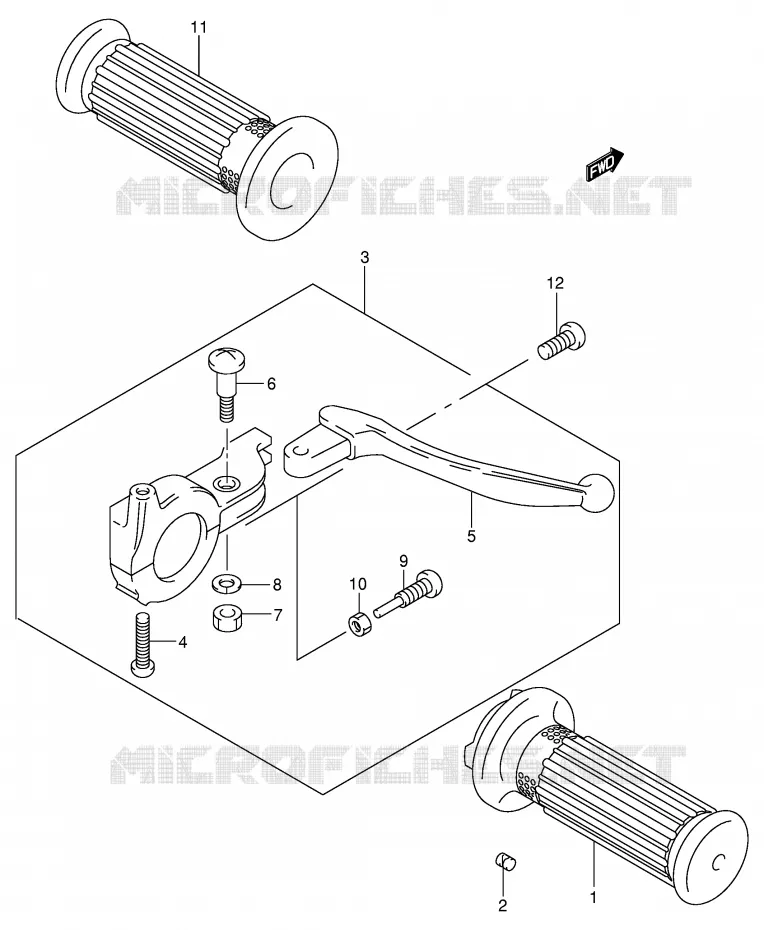 HANDGRIPS - LEVERS Suzuki MOTO 50 JR 2000  JR50Y(P3/P28)