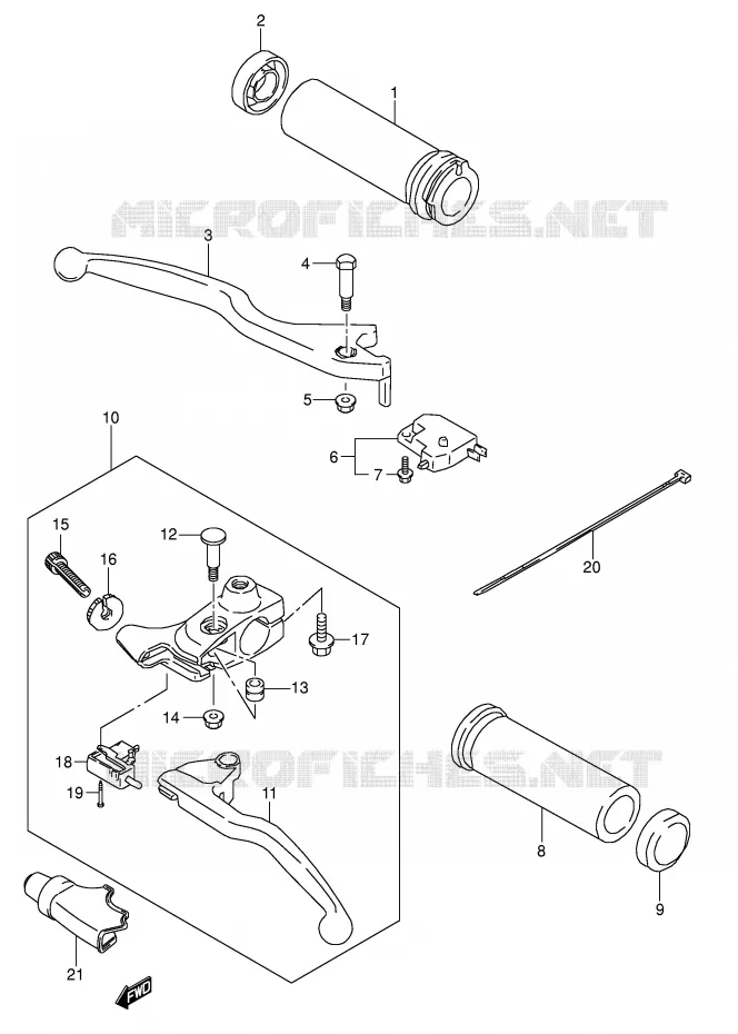 HANDGRIPS - LEVERS Suzuki MOTO 650 BOULEVARD 2008  LS650K8(E3/E28)