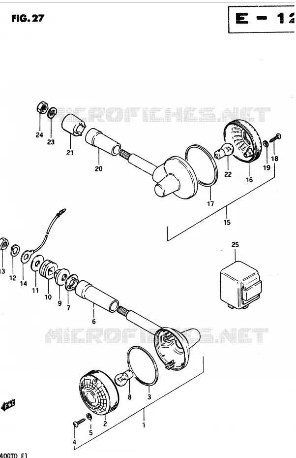 INDICATOREN (E22, E25) Suzuki MOTO 400 GSX 1983  GSX400TD