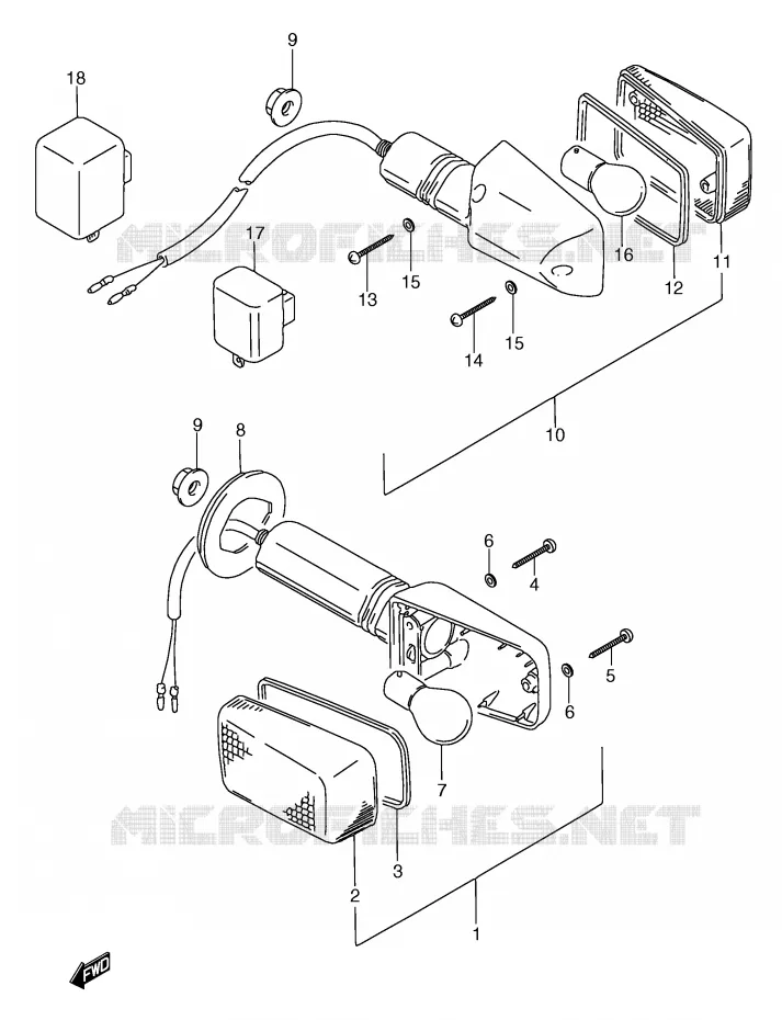 INDICATOREN (MODELE K/L/M/N/P/R) Suzuki MOTO 750 GSX-F 1995  GSX750FS(E2)