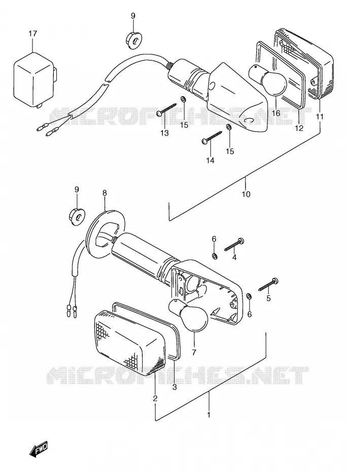 INDICATOREN (MODELE T) Suzuki MOTO 750 GSX-F 1995  GSX750FS(E2)