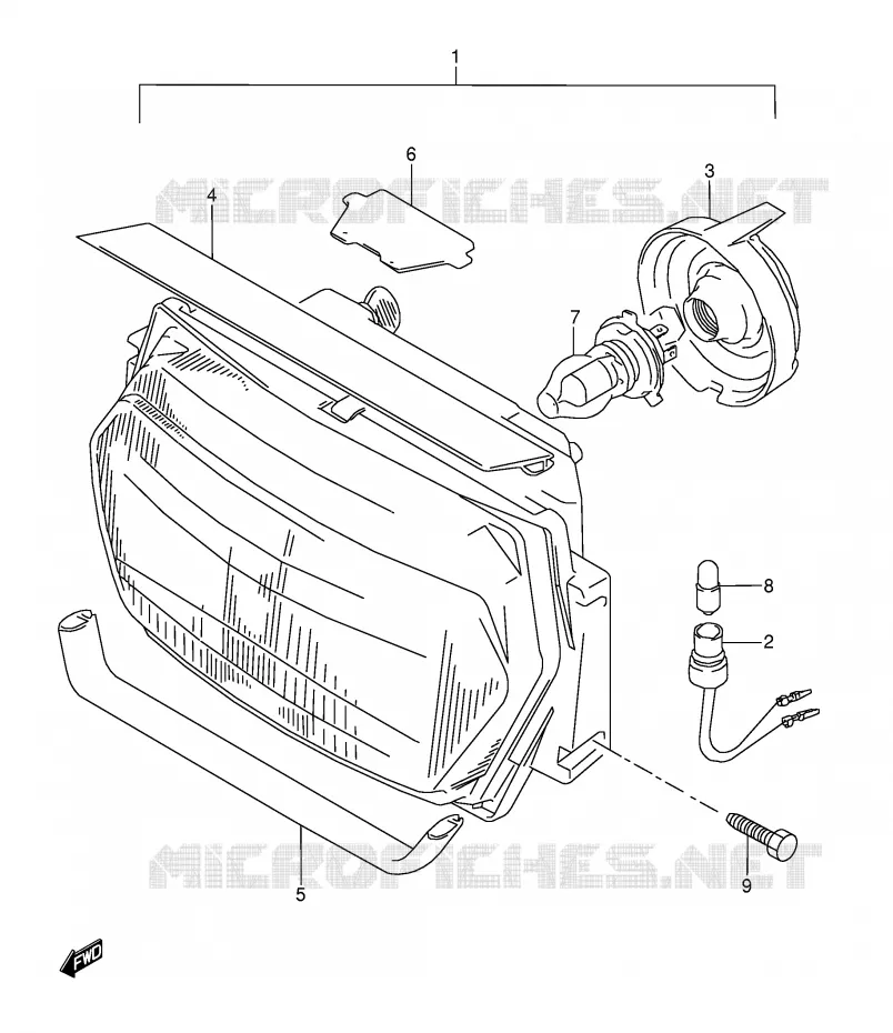 KOPLAMP (MODELE P/R) Suzuki MOTO 600 GSX-F 1990  GSX600FL(E2)