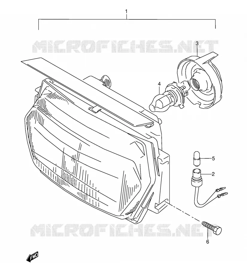KOPLAMP (MODELE T) Suzuki MOTO 600 GSX-F 1993  GSX600FU2P(E2)