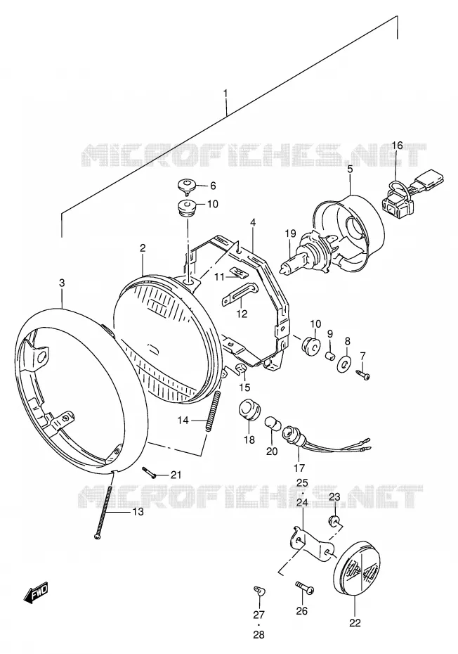 KOPLAMP Suzuki MOTO 650 SAVAGE 2003  LS650PK3(E2)