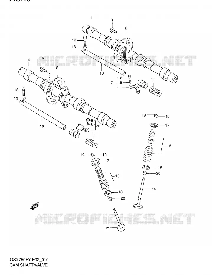 NOKKENAS - VALVES Suzuki MOTO 750 GSX-F 2003  GSX750FLK3(E2)