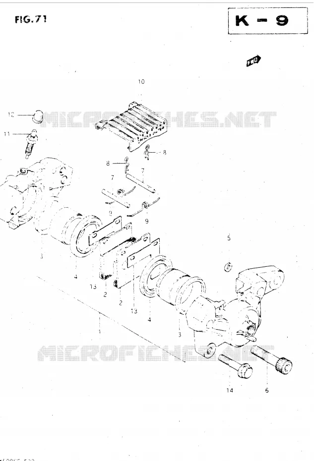 REAR CALIPER (MODELE E) Suzuki MOTO 500 GSX-E 1984  GSX500EE(E39)