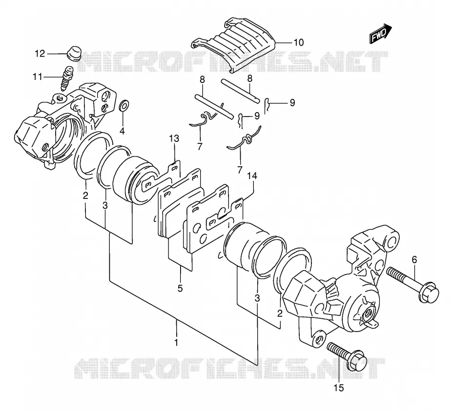 REAR CALIPER (MODELE P/R/S/T) Suzuki MOTO 750 GSX-F 1993  GSX750FP(E2)