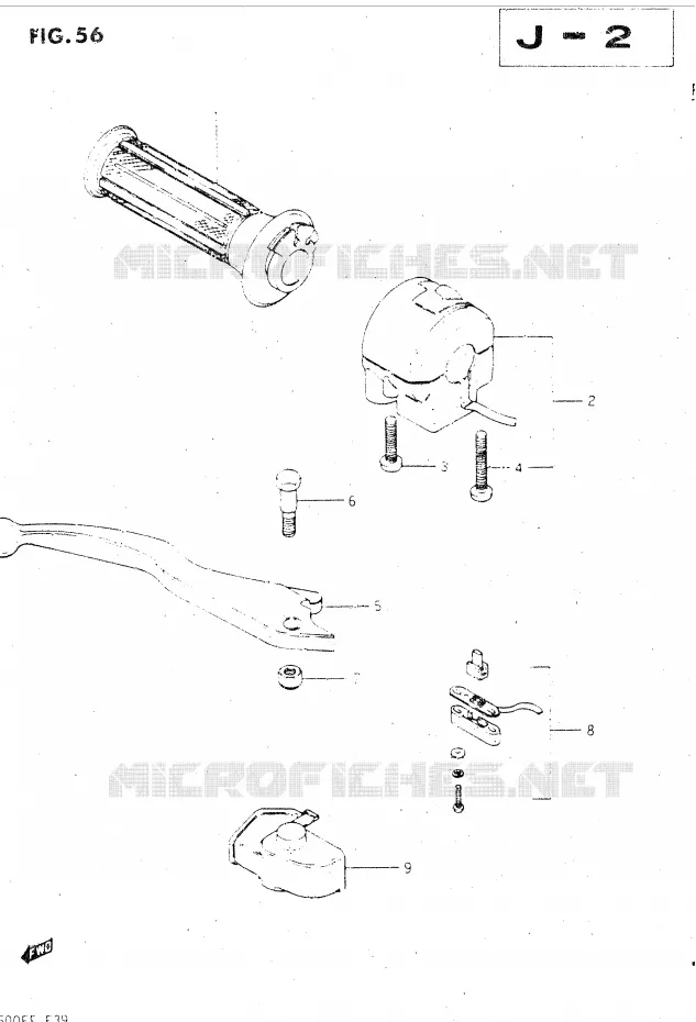 RIGHT SWITCH - HANDGREEP (GSX500EE/EF) Suzuki MOTO 500 GSX-E 1985  GSX500EF(E39)