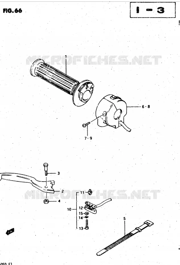 RIGHT SWITCH - HANDGREEP (MODELE Z) Suzuki MOTO 750 GSX-S 1983  GSX750SD(E1)