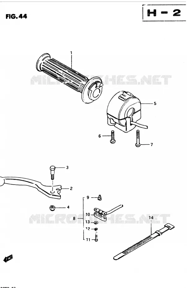 RIGHT SWITCH - HANDGREEP Suzuki MOTO 400 GSX 1983  GSX400TD