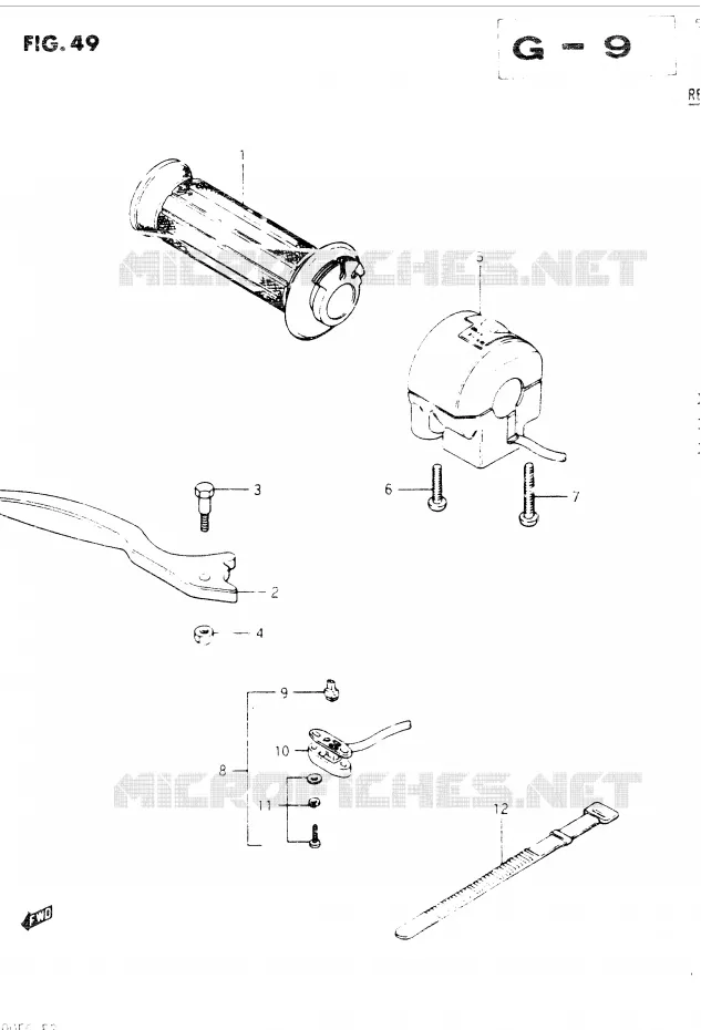 RIGHT SWITCH - HANDGREEP Suzuki MOTO 400 GSX 1985  GSX400EF(E2)
