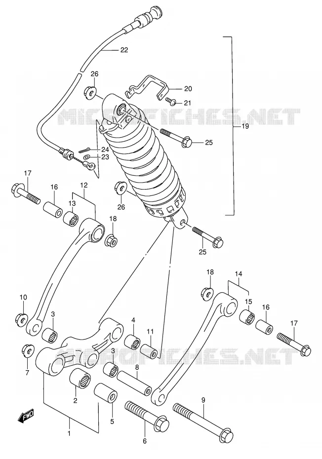 SCHOKBREKER AANEENSCHAKELING (VOIR NOTE) Suzuki MOTO 750 GSX-F 1992  GSX750FN(E2)