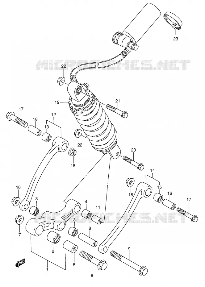 SCHOKBREKER AANEENSCHAKELING (VOIR NOTE) Suzuki MOTO 750 GSX-F 1992  GSX750FN(E2)