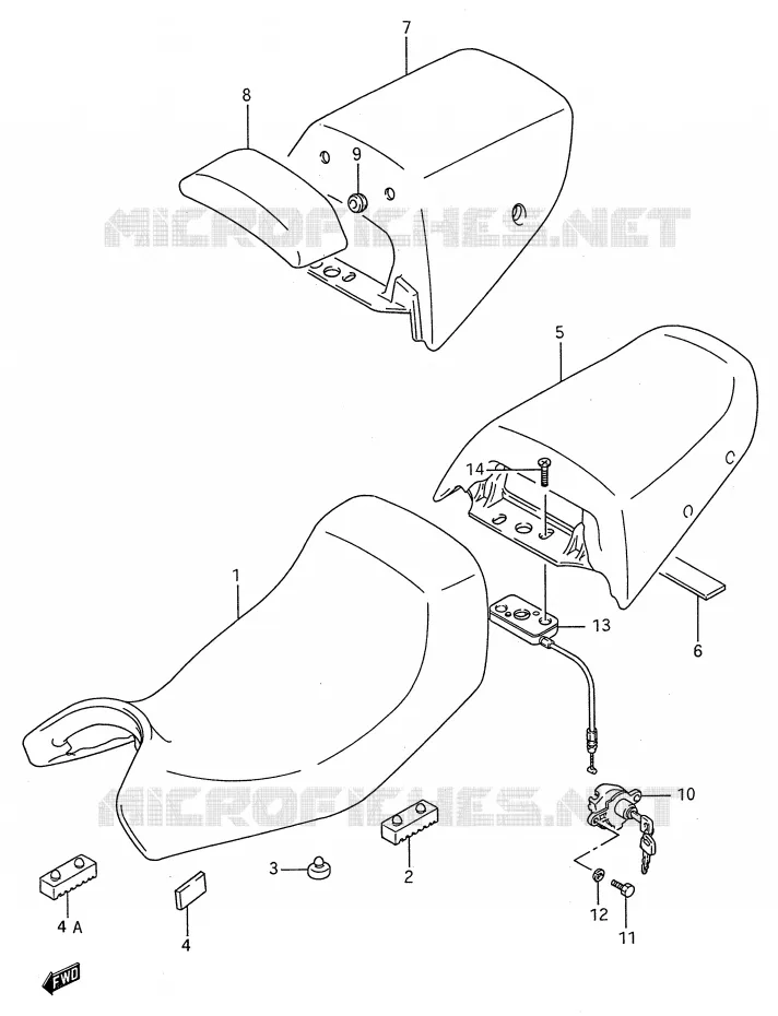 SEAT (MODELE J/K/L/M/N/P) Suzuki MOTO 600 GSX-F 1993  GSX600FP(E28)