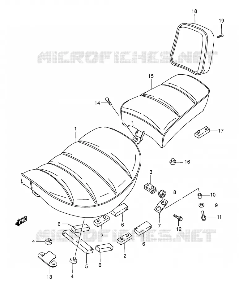 SEAT (MODELE K2/K3/K4) Suzuki MOTO 650 BOULEVARD 1997  LS650PV(E3/E28)