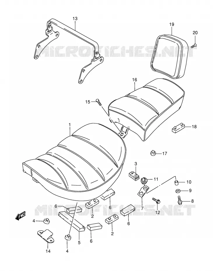 SEAT (MODELE K2/K3) Suzuki MOTO 650 SAVAGE 2000  LS650PY(E2)