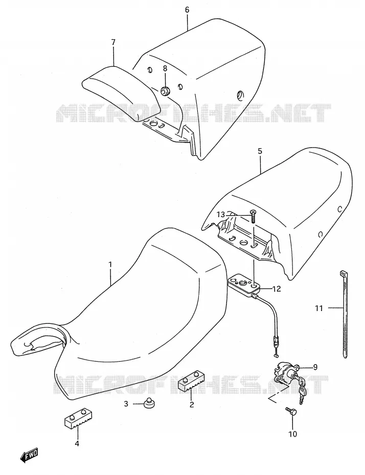 SEAT (MODELE R/S/T) Suzuki MOTO 600 GSX-F 1993  GSX600FP(E28)
