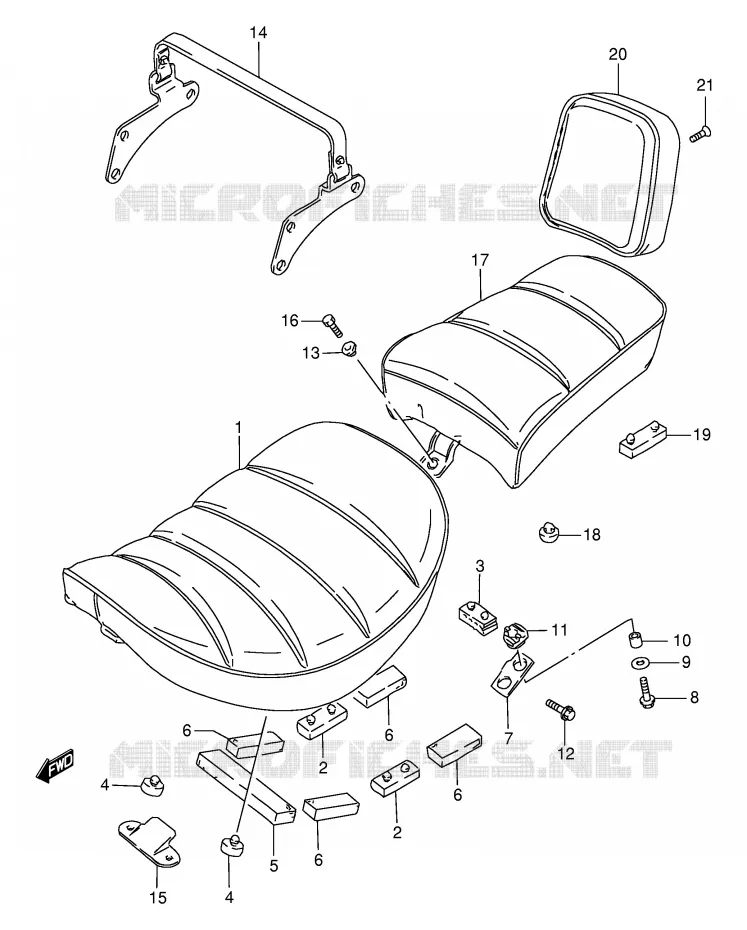 SEAT (MODELE T/V/W/X/Y/K1) Suzuki MOTO 650 SAVAGE 2000  LS650PY(E2)
