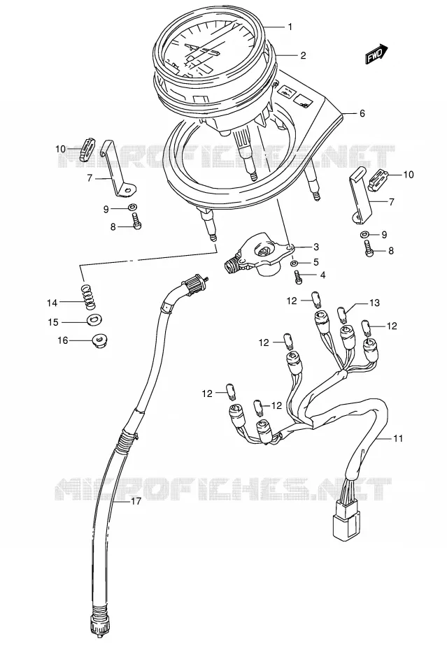 SNELHEIDSMETER (MODEL K5/K6/K7/K8 E3,E33) Suzuki MOTO 650 BOULEVARD 2007  LS650K7(E3/E28)