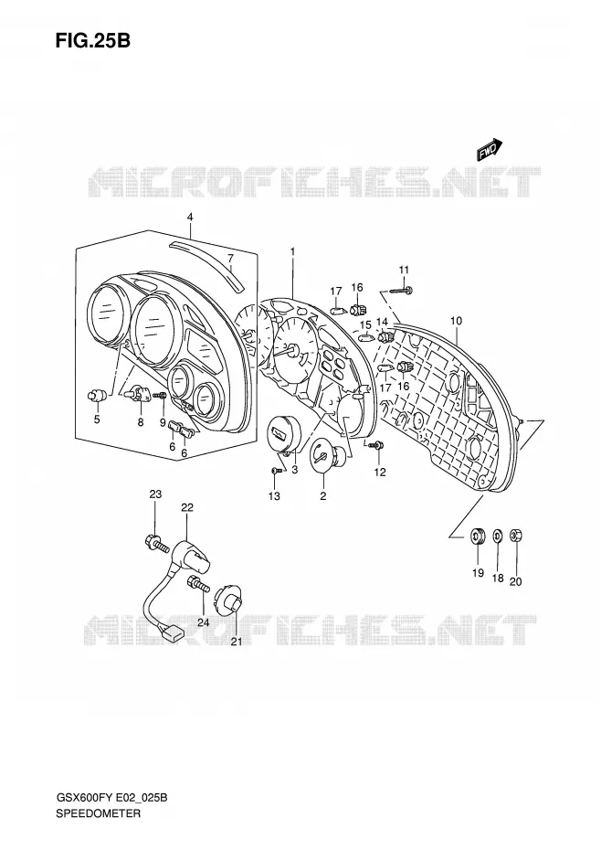 SNELHEIDSMETER (MODELE K1/K2/K3) Suzuki MOTO 600 GSX-F 1998  GSX600FW(E2)