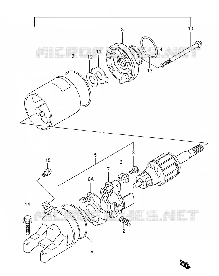 STARTMOTOR (MODELE W/X/Y) Suzuki MOTO 600 GSX-F 2002  GSX600FK2(E2)