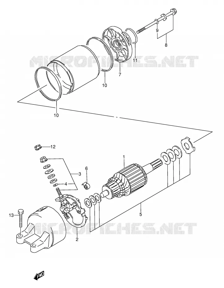 STARTMOTOR Suzuki MOTO 600 GSX-F 1991  GSX600FU2M(E2)