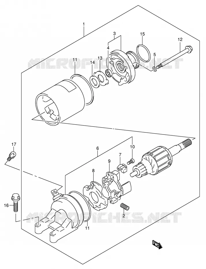 STARTMOTOR Suzuki MOTO 600 GSX-F 2005  GSX600FK5(E2)