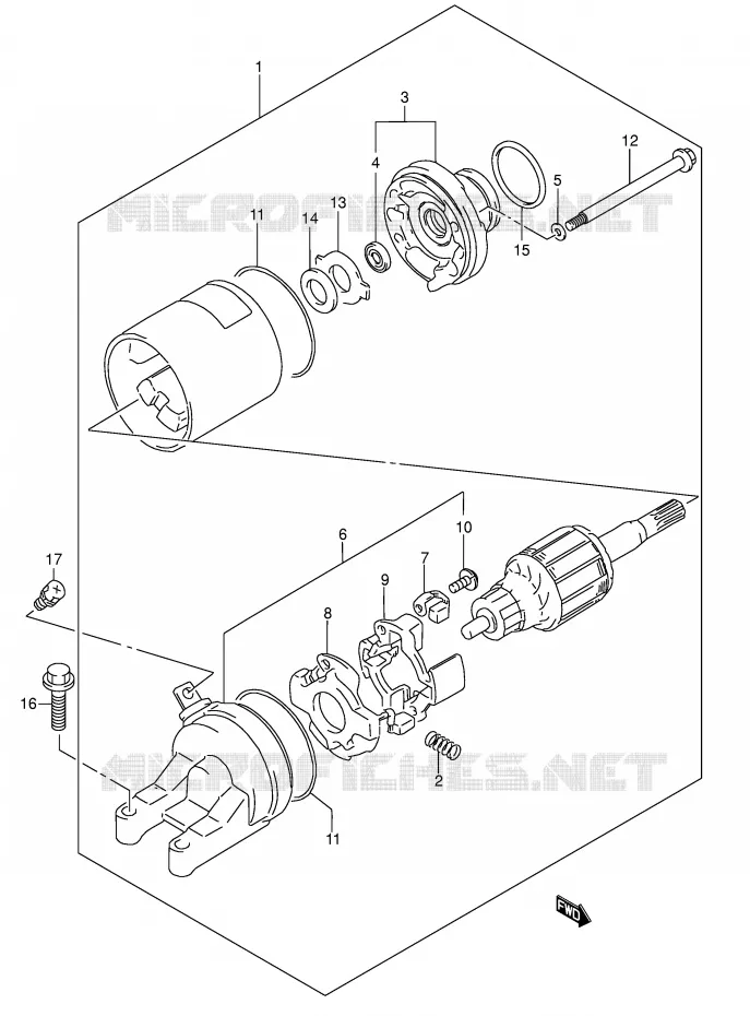 STARTMOTOR Suzuki MOTO 750 GSX-F 2005  GSX750FK5(E2)