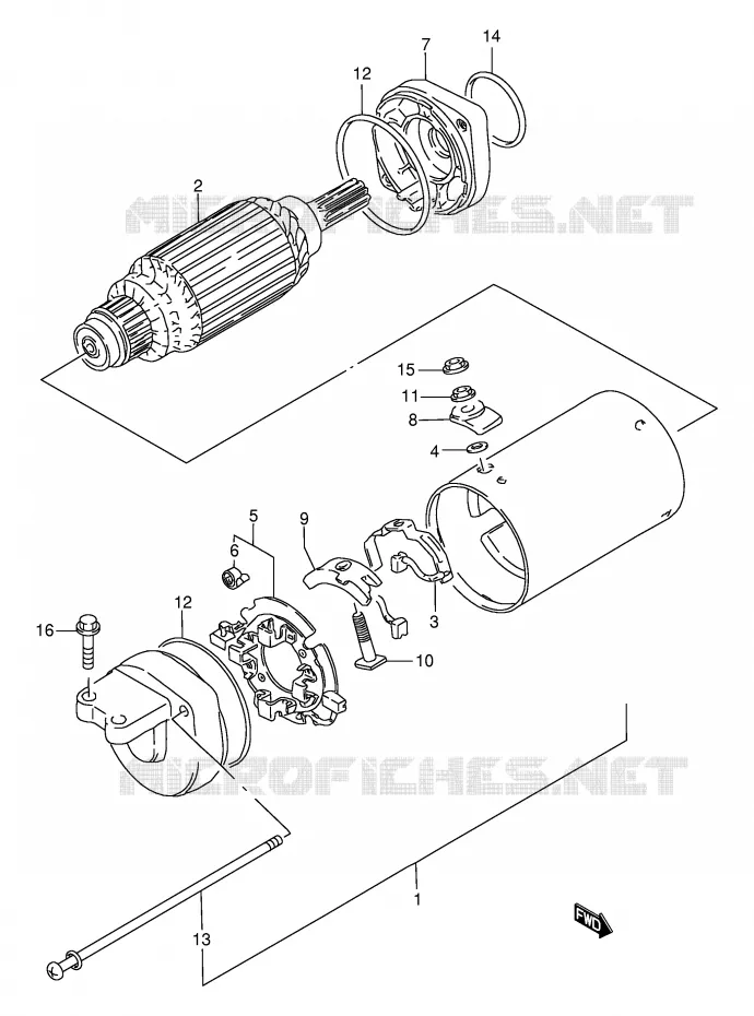 STARTMOTOR (VOIR NOTE) Suzuki MOTO 650 BOULEVARD 1999  LS650PX(E3/E28)