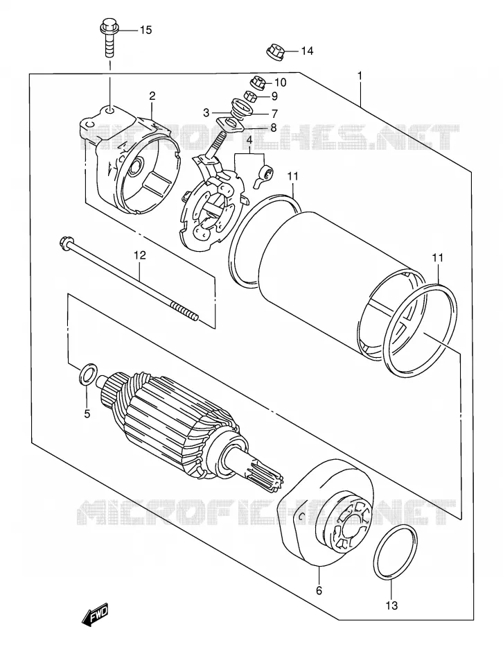 STARTMOTOR (VOIR NOTE) Suzuki MOTO 650 SAVAGE 1999  LS650PX(E2)