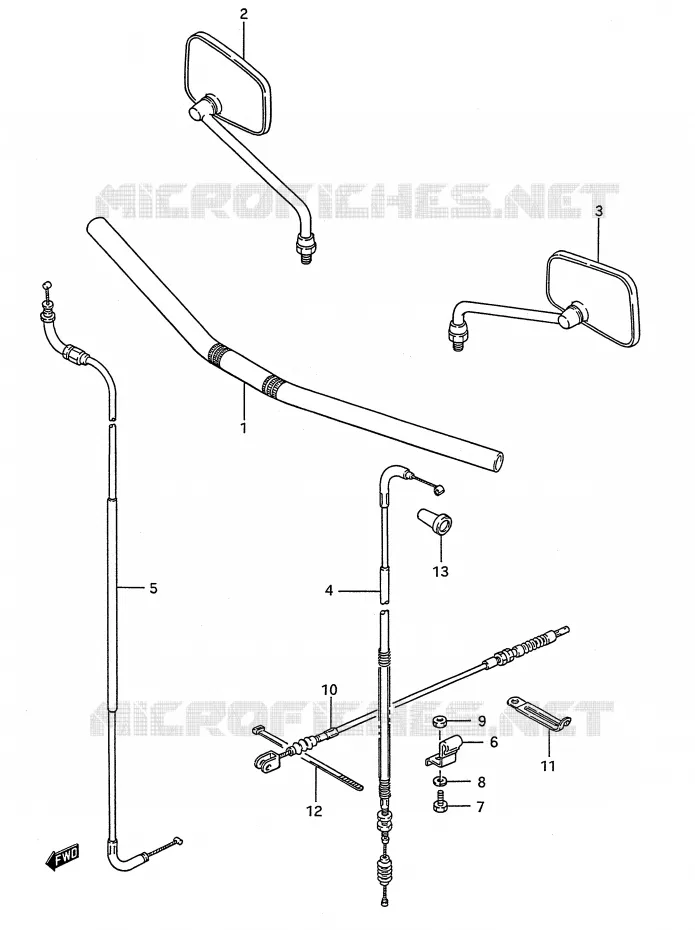 STUUR - KABELS (LS650FG/FJ/FK/FL) Suzuki MOTO 650 BOULEVARD 1989  LS650FK(E28)