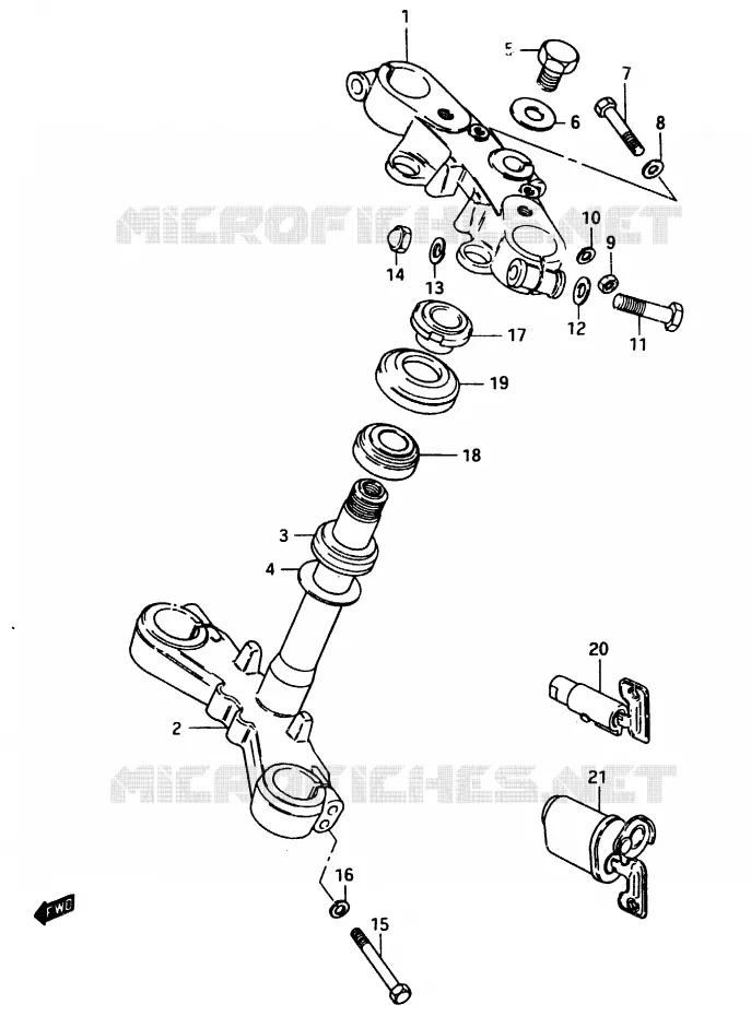 STUURKOLOM (MODELE D) Suzuki MOTO 750 GSX-E 1983  GSX750ESD(D/E)