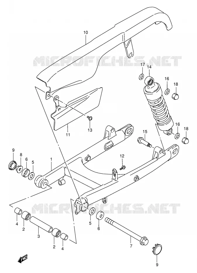 SWINGARM Suzuki MOTO 650 BOULEVARD 2003  LS650PK3(E3/E28)