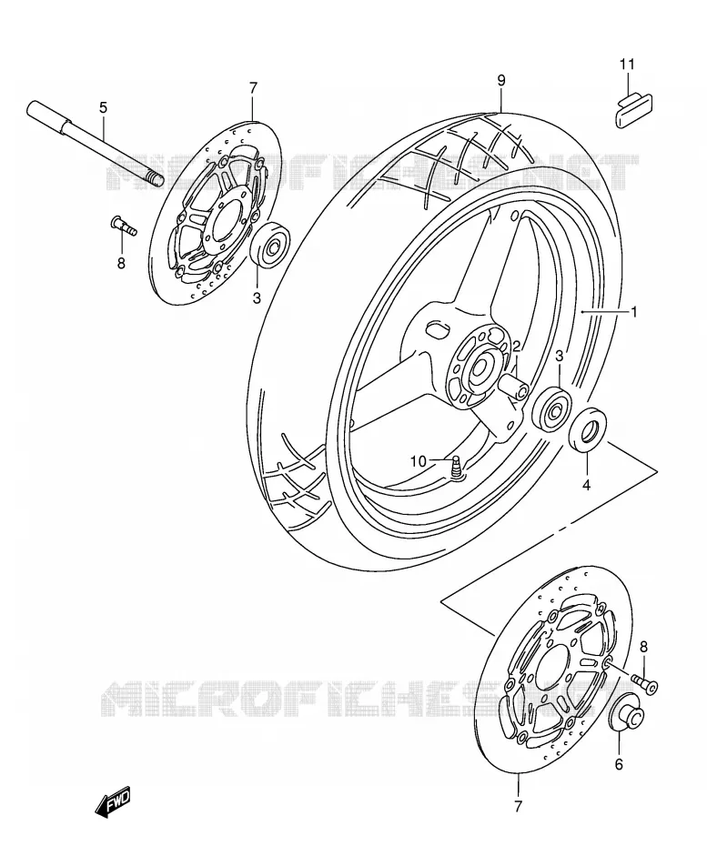 VOORWIEL (MODELE K3) Suzuki MOTO 600 GSX-F 2000  GSX600FY(E2)