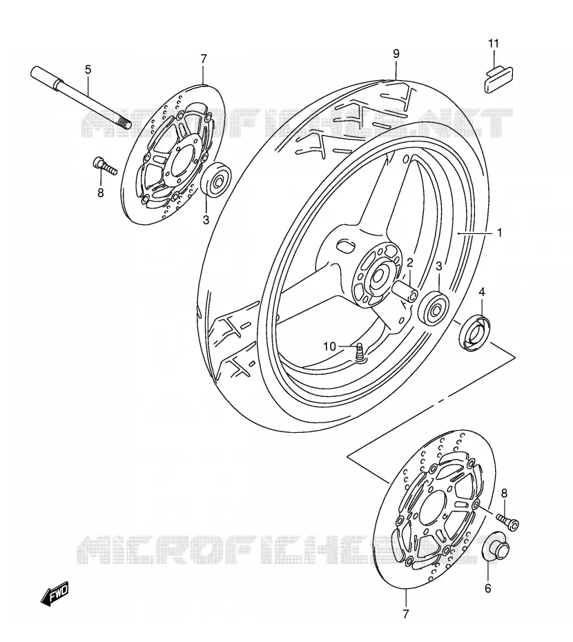 VOORWIEL (MODELE K3) Suzuki MOTO 750 GSX-F 2000  GSX750FY(E2)