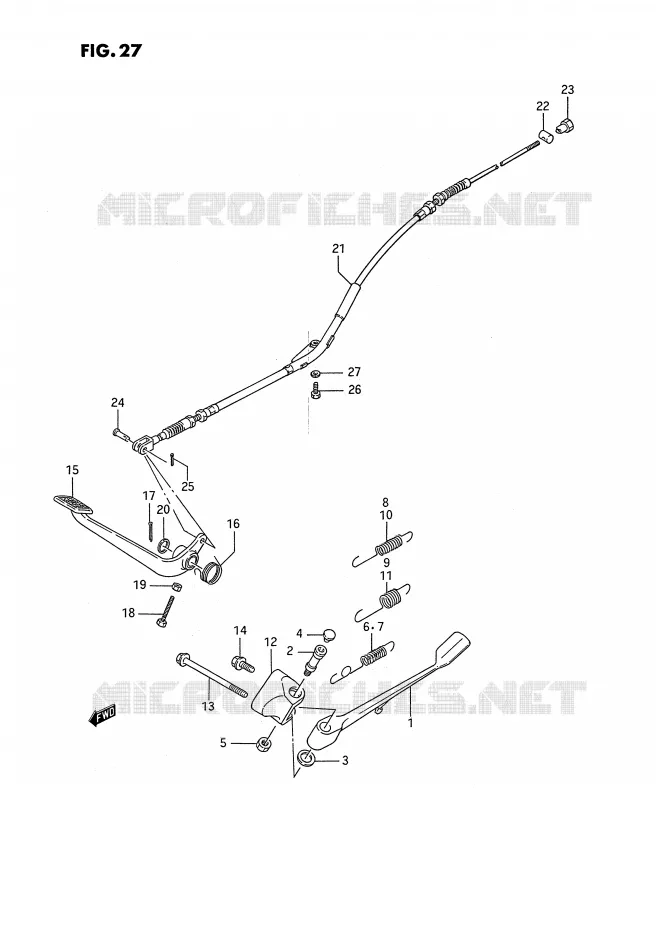 ZIJ STAND - ACHTER REMPEDAAL Suzuki MOTO 650 SAVAGE 1986  LS650PG(E2)