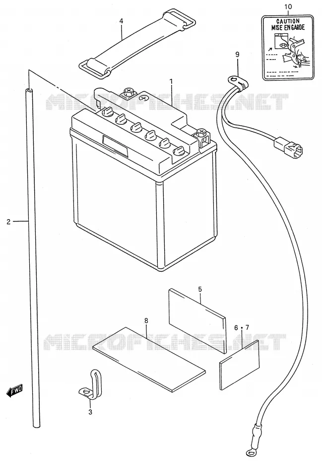 ACCU (MODELE K/L/M/N/P/R/S/T) Suzuki MOTO 600 GSX-F 1991  GSX600FM(E28)