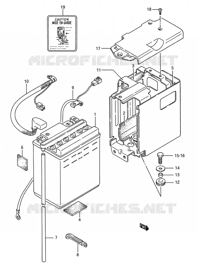 ACCU Suzuki MOTO 650 BOULEVARD 1986  LS650PG(E28)