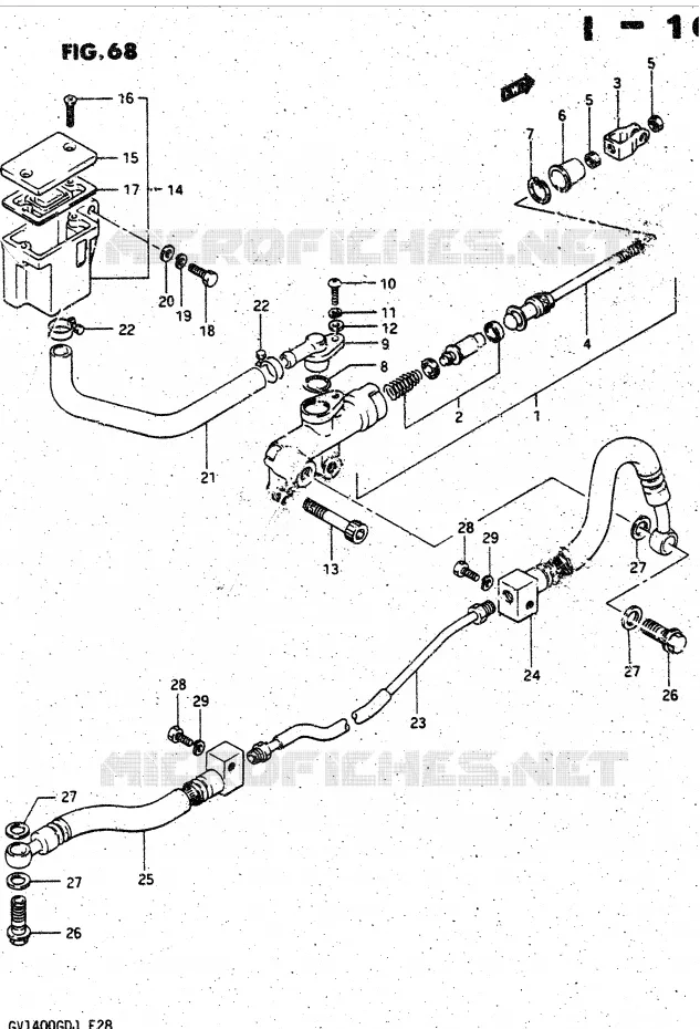 ACHTER HOOFDREMCILINDER Suzuki MOTO 1400 CAVALCADE 1987  GV1400GDH(DG-DJ/CJ)