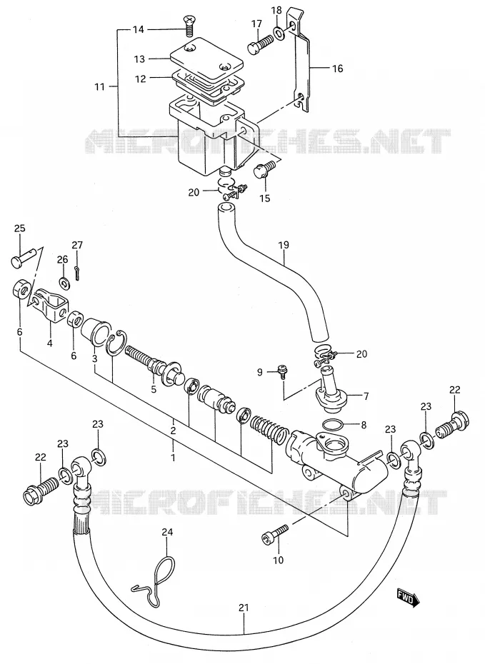 ACHTER HOOFDREMCILINDER Suzuki MOTO 600 GSX-F 1990  GSX600FL(E28)