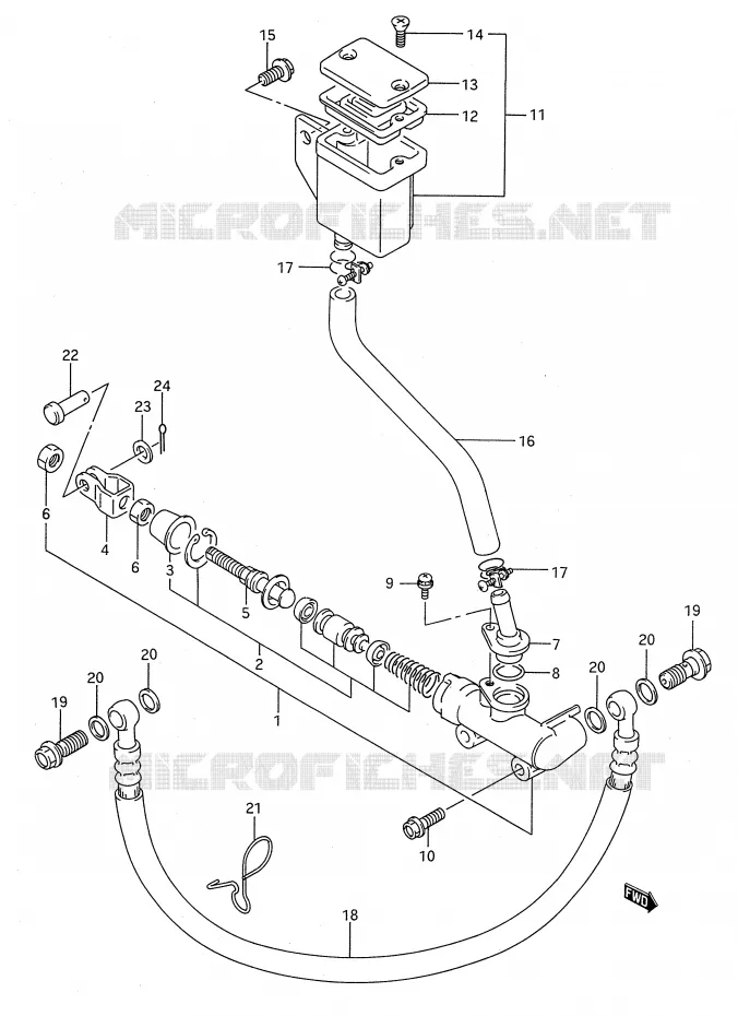 ACHTER HOOFDREMCILINDER Suzuki MOTO 750 GSX-F 1990  GSX750FL(E28)