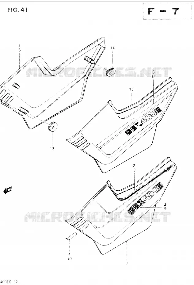 ACHTER KUIP  (GSX400EF/EG) Suzuki MOTO 400 GSX 1984  GSX400EE(E2)