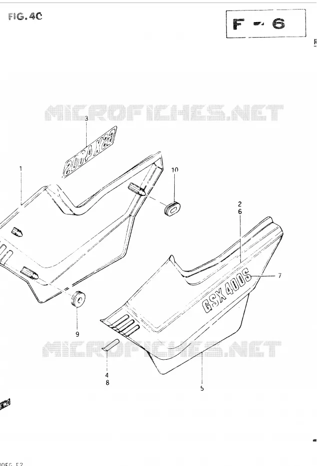 ACHTER KUIP  (GSX400SE) Suzuki MOTO 400 GSX 1984  GSX400SE(E2)