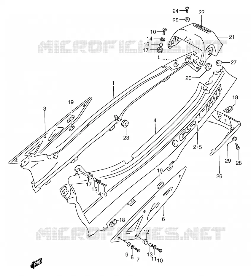 ACHTER KUIP  (MODELE M) Suzuki MOTO 750 GSX-F 1995  GSX750FS(E2)