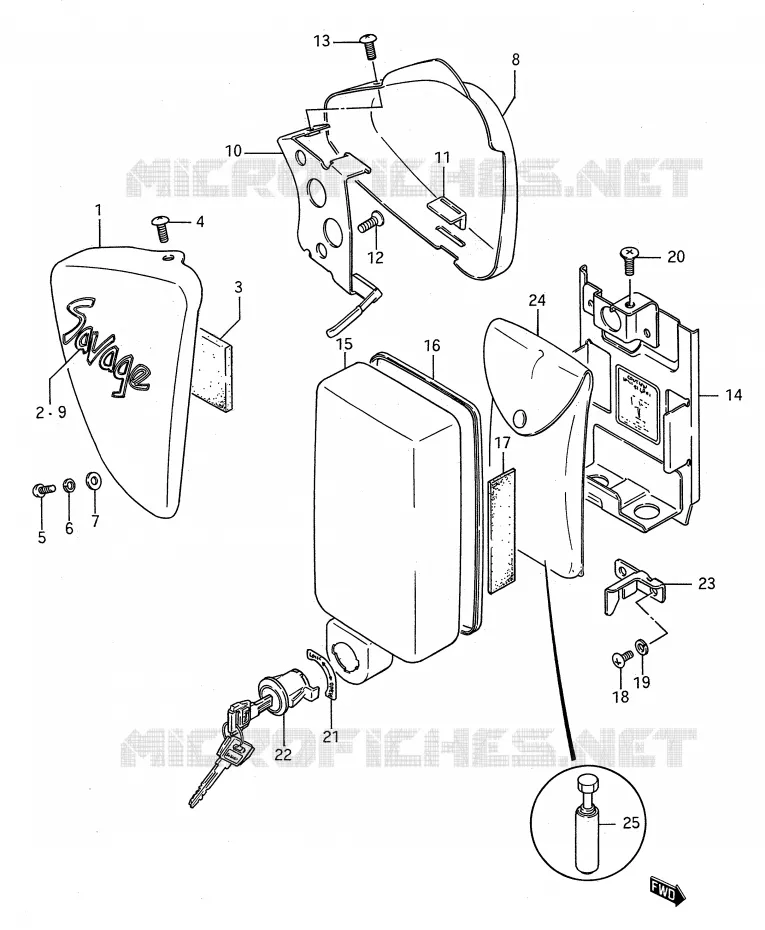 ACHTER KUIP Suzuki MOTO 650 BOULEVARD 1989  LS650PK(E28)