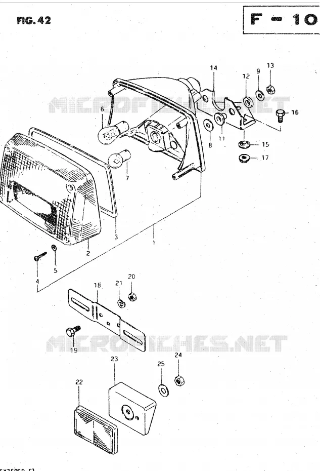 ACHTERLICHT (E22, E25) Suzuki MOTO 750 GSX-S 1982  GSX750SZ(E1)